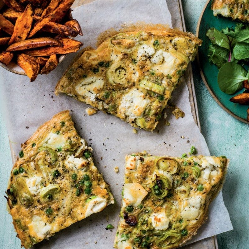 Foto van Ovenomelet met erwten, prei & geitenkaas door WW