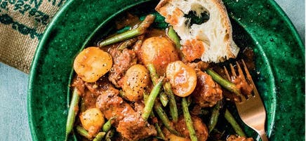 Lamsstoofpotje met sperziebonen
