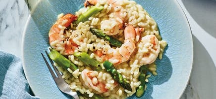 Risotto aux asperges et aux crevettes