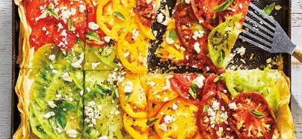 Tomato, feta & fresh herb tart