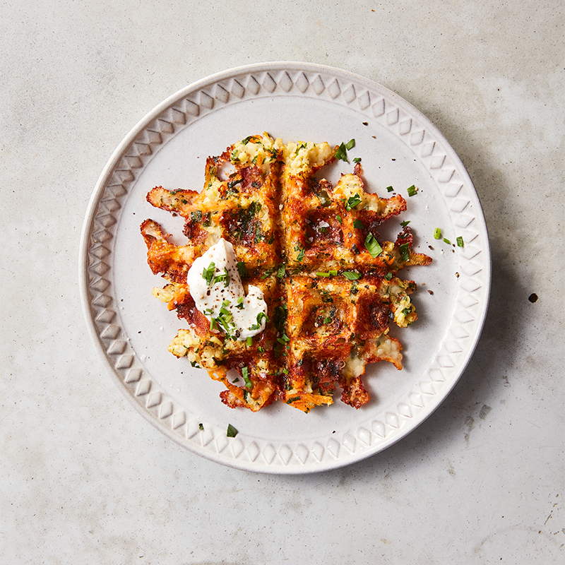 Cheesy cauliflower waffles