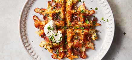 Cheesy cauliflower waffles