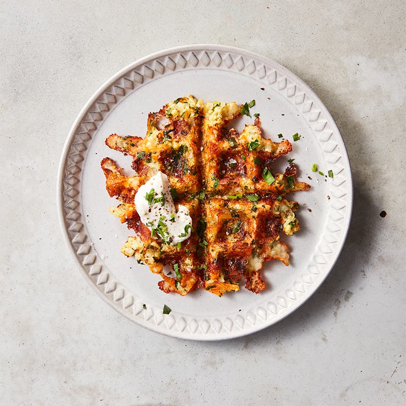 Cheesy cauliflower waffles