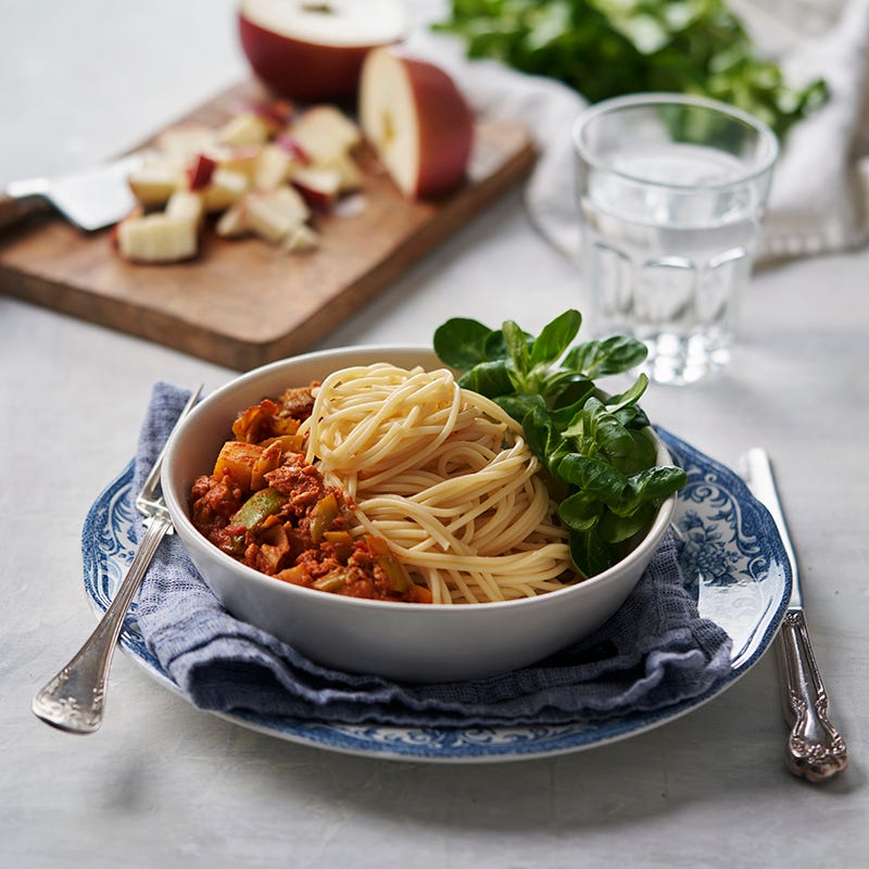 ViktVäktarna - Curryköttfärssås med äppeltärningar
