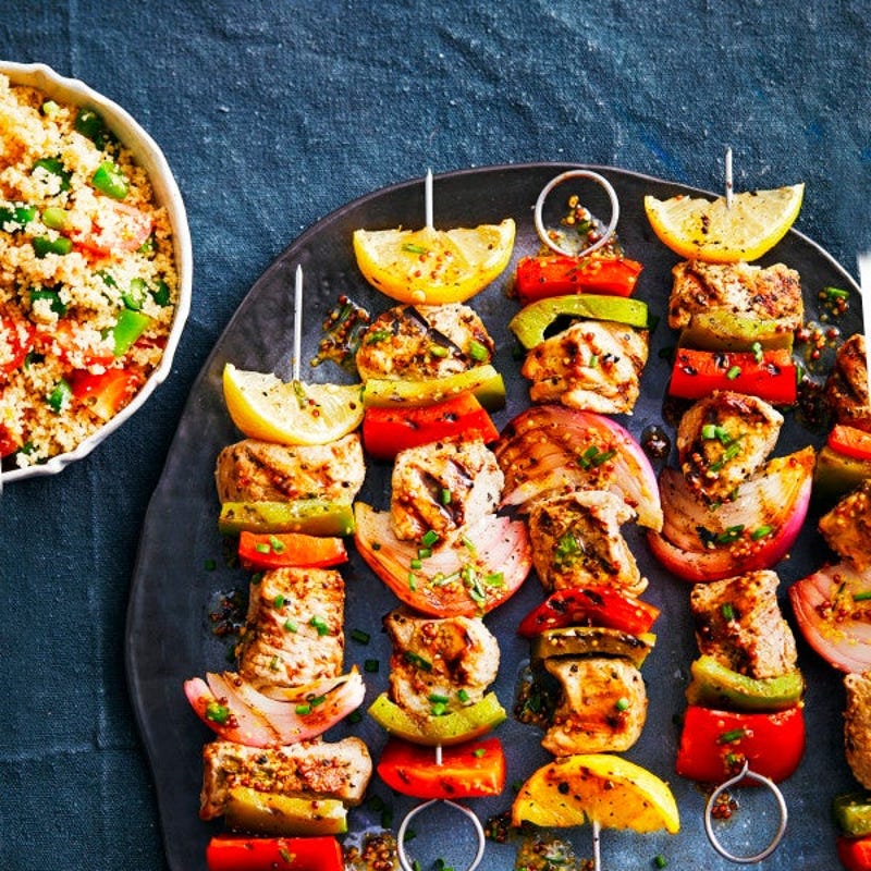 Foto van Varkensspiesjes met honing-mosterddressing door WW