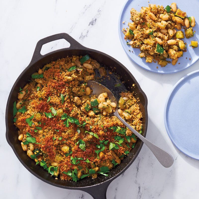 Pesto Chicken & White Bean Bake