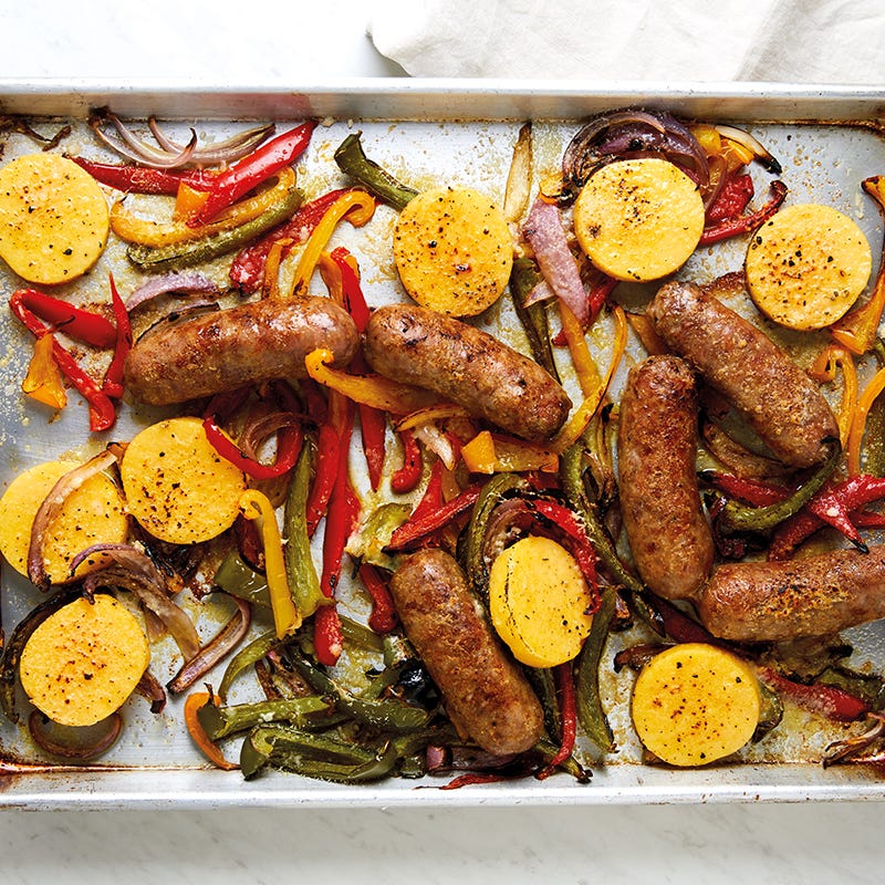 Photo of Cheat sheet sausage, peppers, and onions with polenta by Katie Lee Biegel by WW