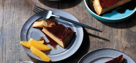 Cinnamon-orange flan