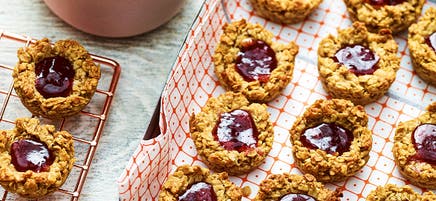 Peanut butter and jam muesli bites