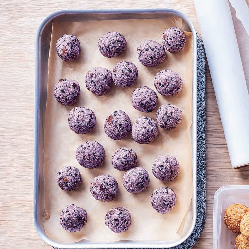 Anna's blueberry coconut bliss balls