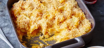 Macaronis au fromage au dessus croustillant