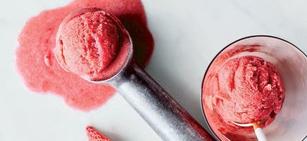 Sorbet aux fraises fraîches