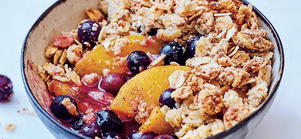 Anna's peach and blueberry crumbles