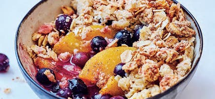 Anna's peach and blueberry crumbles
