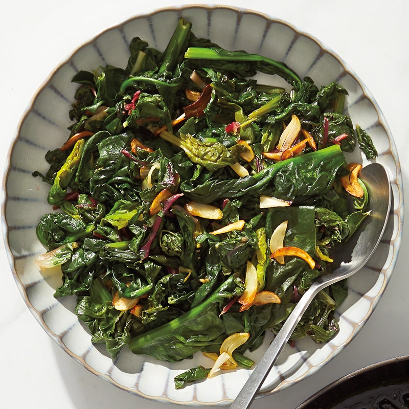 Garlicky Chard & Spinach