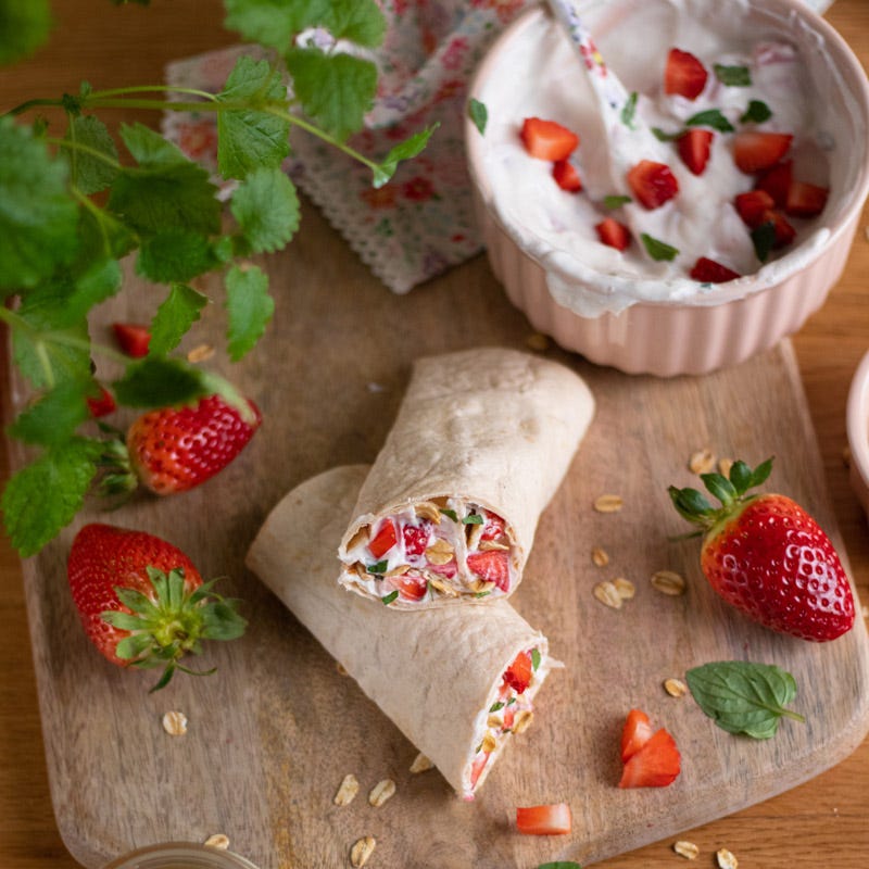 Fruchtiger Wrap mit Erdbeeren