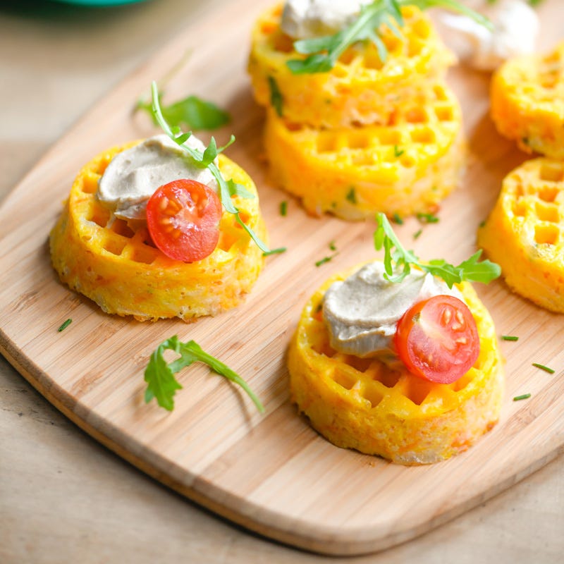 Blumenkohl-Käse-Waffeln