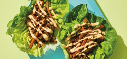 Chocolate-lentil lettuce wraps