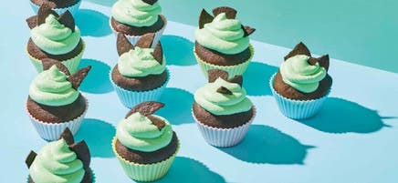 Grasshopper cupcakes