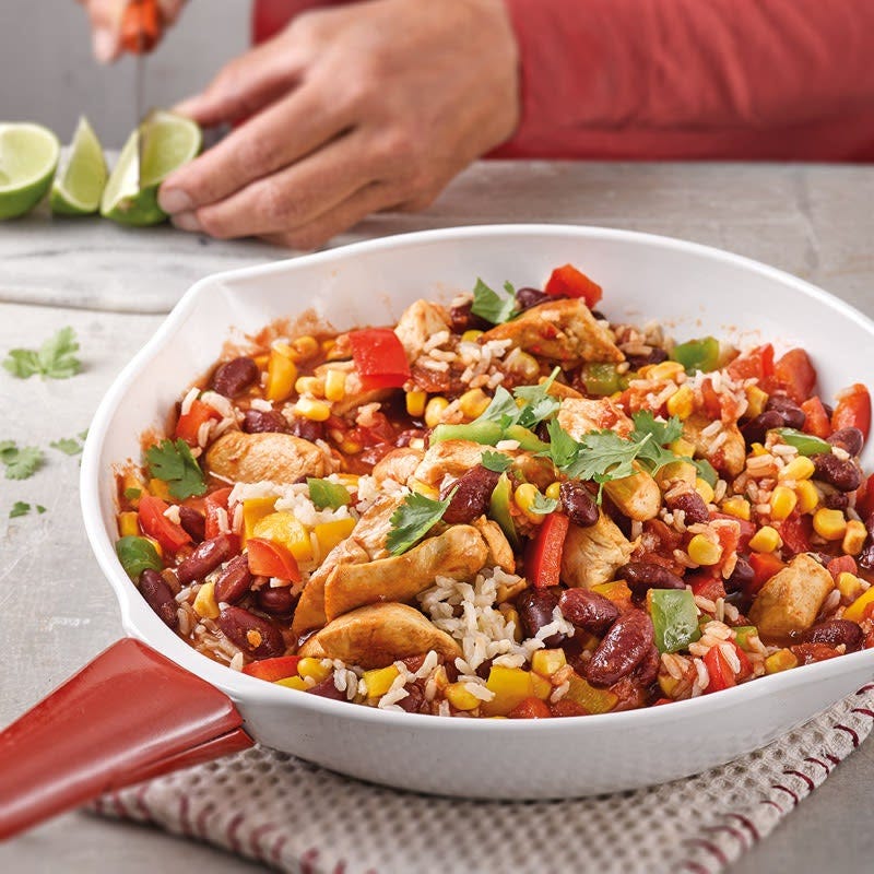 Mexikanische Reispfanne mit Hähnchen