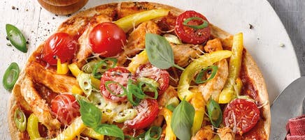 Pizza éclair au poulet barbecue