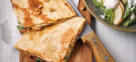 Quesadilla mit Ziegenkäse und Apfel