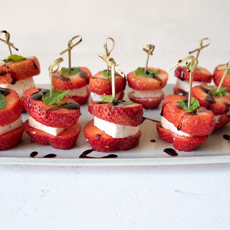 Strawberry-feta-mint bites