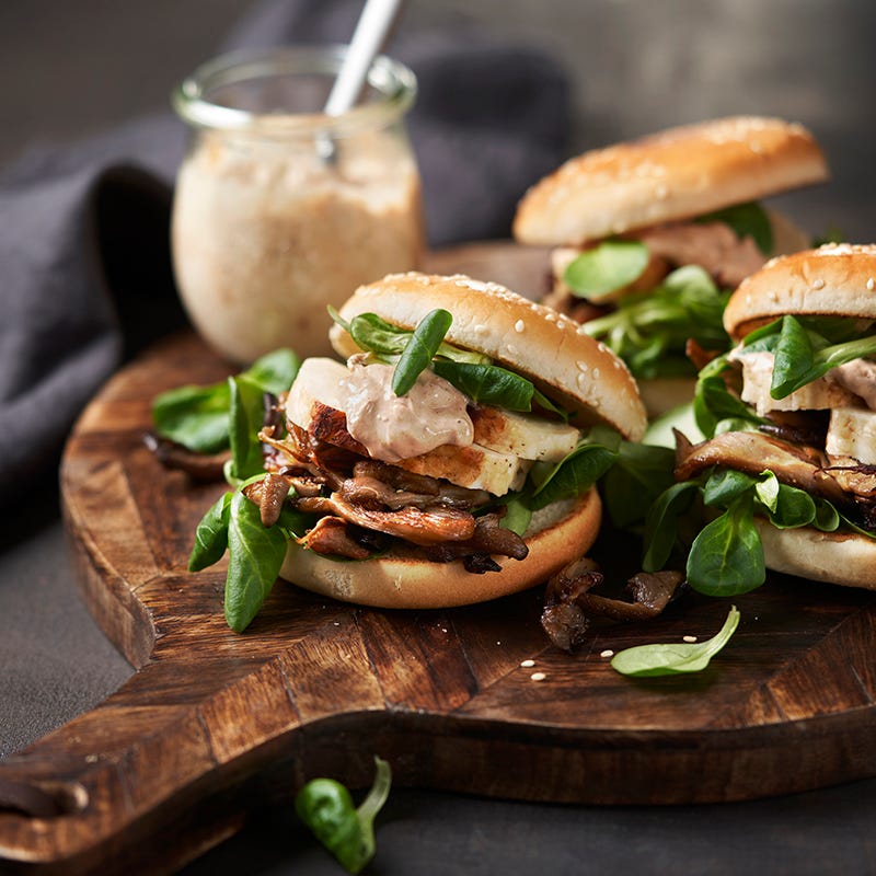 ViktVäktarna - Burgare med halloumi och ostronskivling