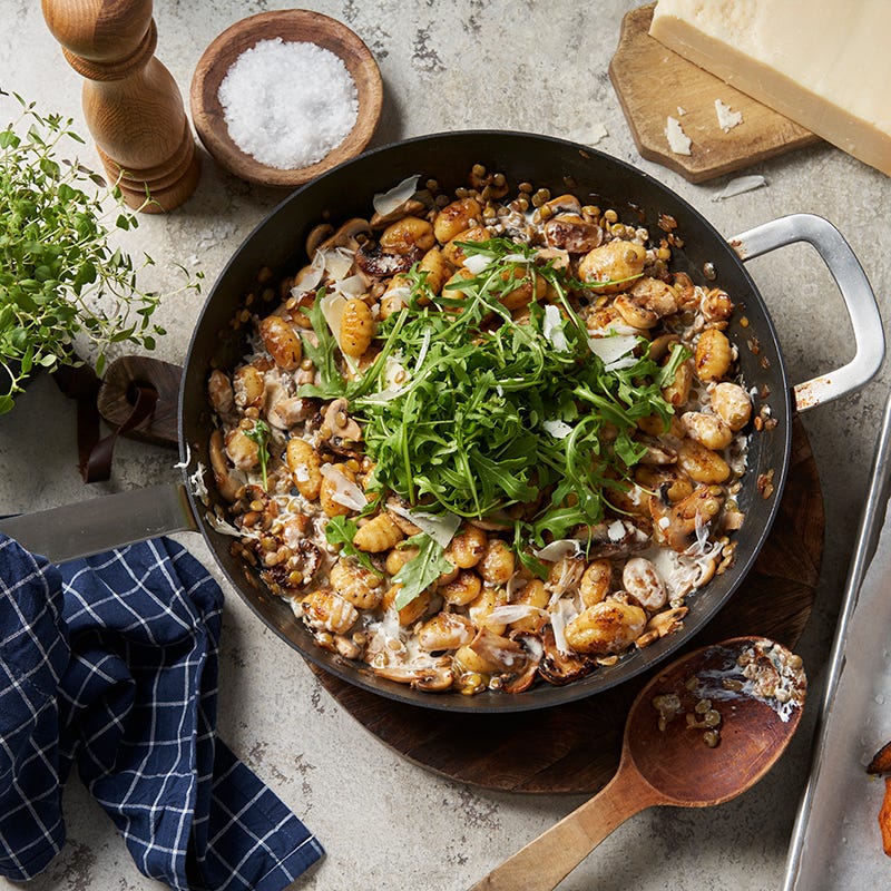 ViktVäktarna - Gnocchi med svamp, linser och rostad pumpa