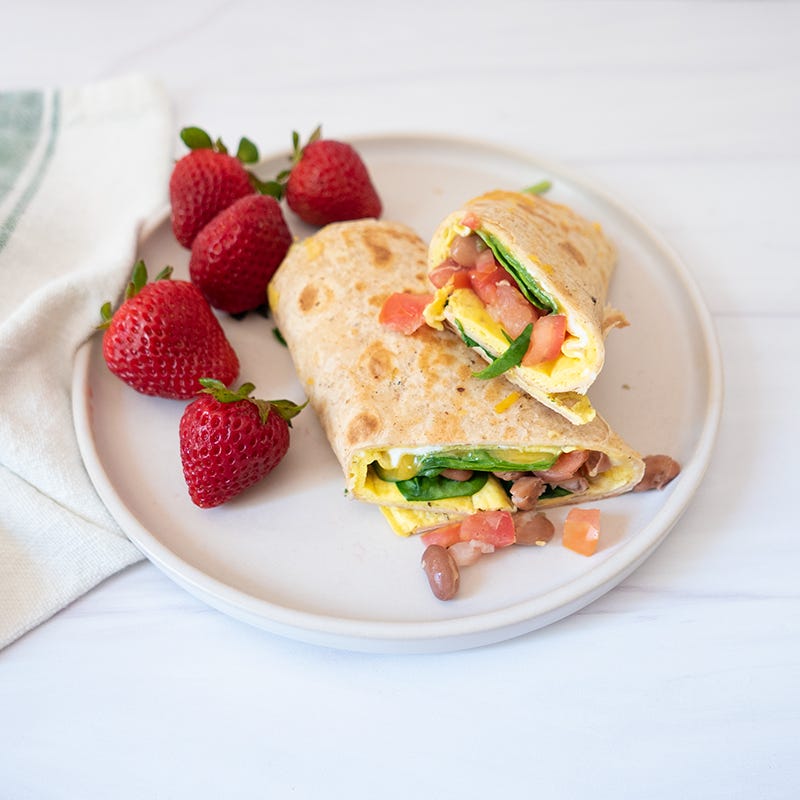 Easy vegetarian breakfast burritos