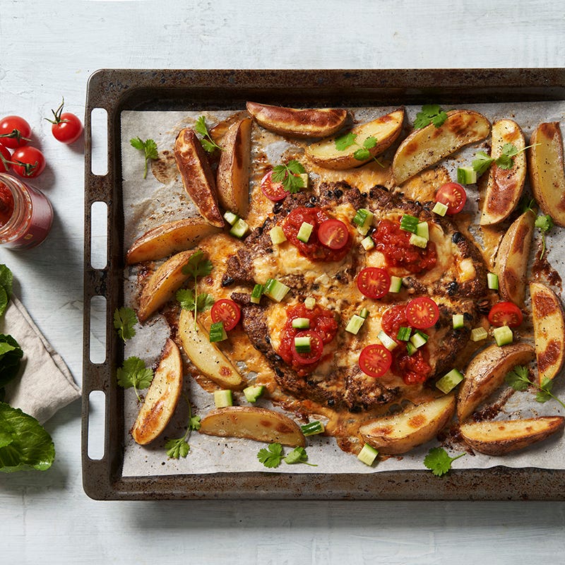 ViktVäktarna - Ugnsbakad tacobiff med klyftpotatis