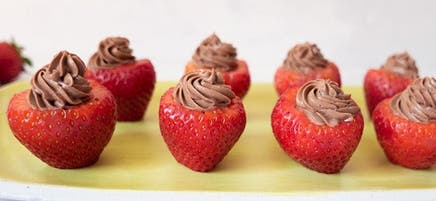 Fraises farcies au gâteau au fromage au chocolat
