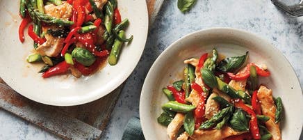 Chicken and Asparagus Stir-Fry with Basil