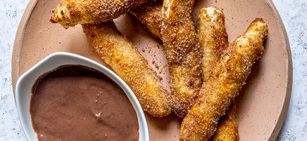 Air-Fried Churros with Chocolate Sauce