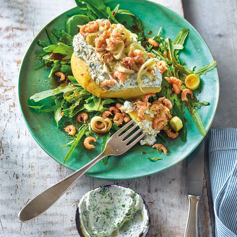 Ofenkartoffel mit Krabben