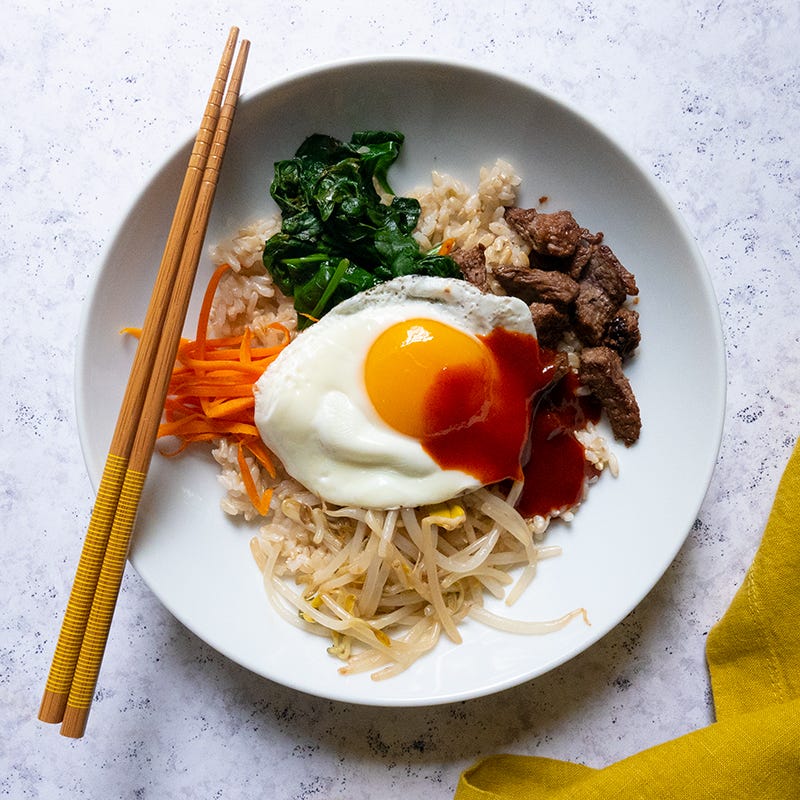 Bibimbap rice bowls