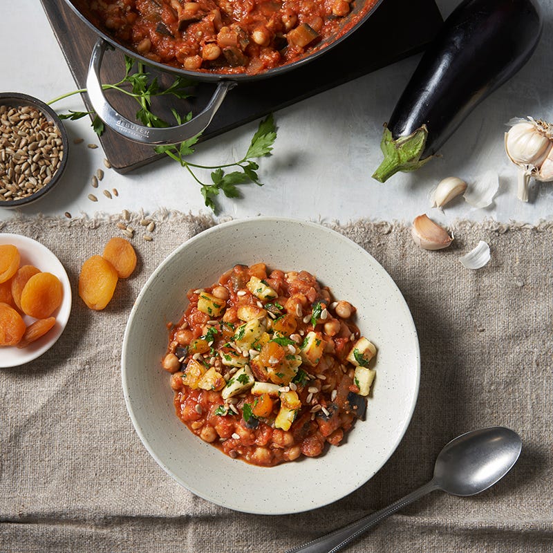 ViktVäktarna - Hotpot med tomat, aubergine och halloumitopping