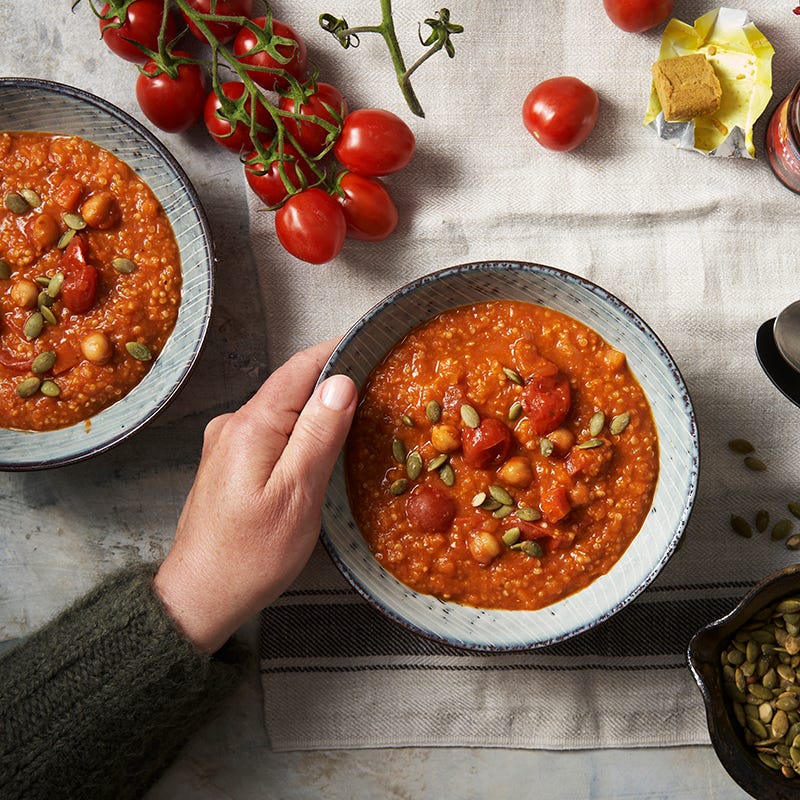 ViktVäktarna - Tomatsoppa med quinoa och pumpakärnor