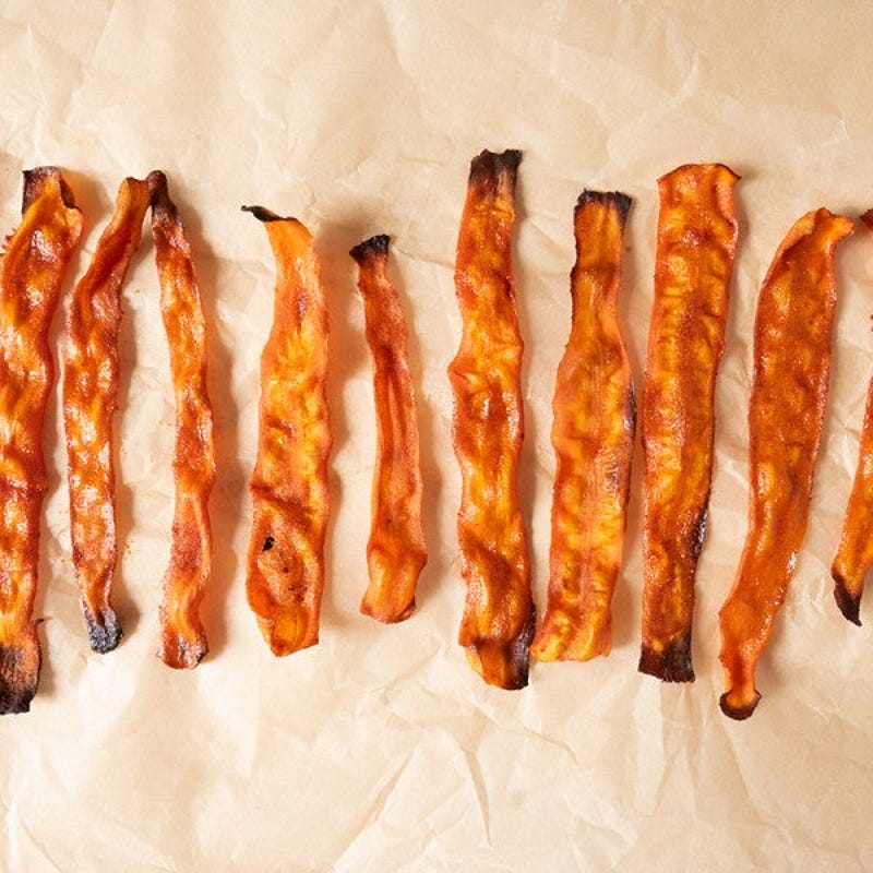 Photo de « Bacon » végétalien à base de carottes par WW