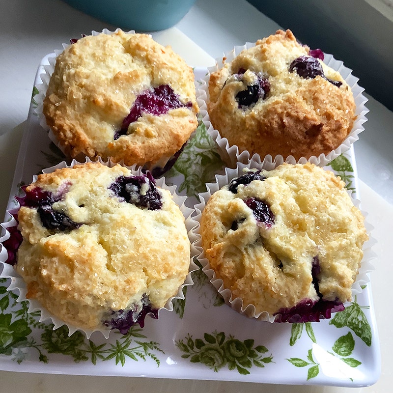 Lemon-ricotta blueberry muffins by Chef Millie Peartree