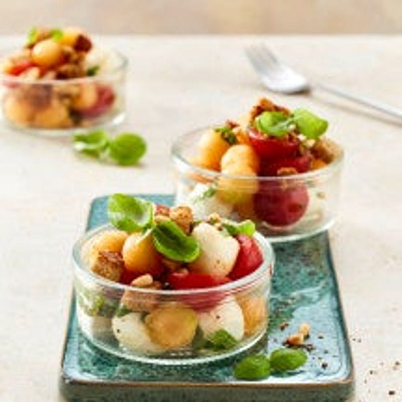 Melonensalat mit Crunch