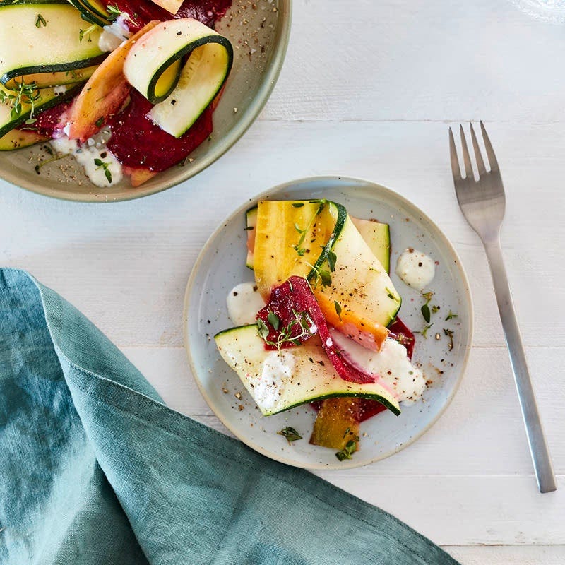 Marinierte Rohkost mit Feta-Dressing
