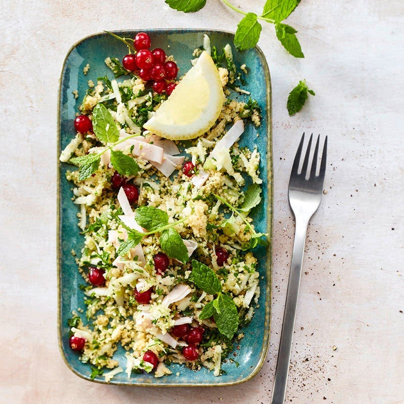 Petersilien-Minz-Taboulé mit Pute