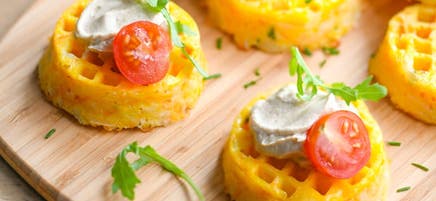Gaufres au chou-fleur et au fromage
