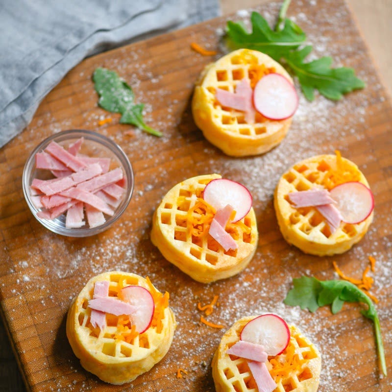 Kochschinken-Käse-Waffeln