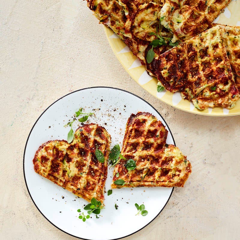 Zucchini-Schinken-Waffeln