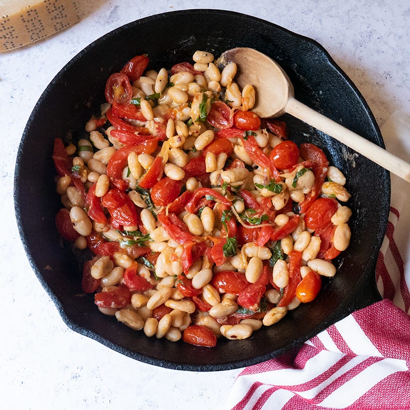 Italian cannellini beans on the grill