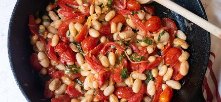 Italian cannellini beans on the grill