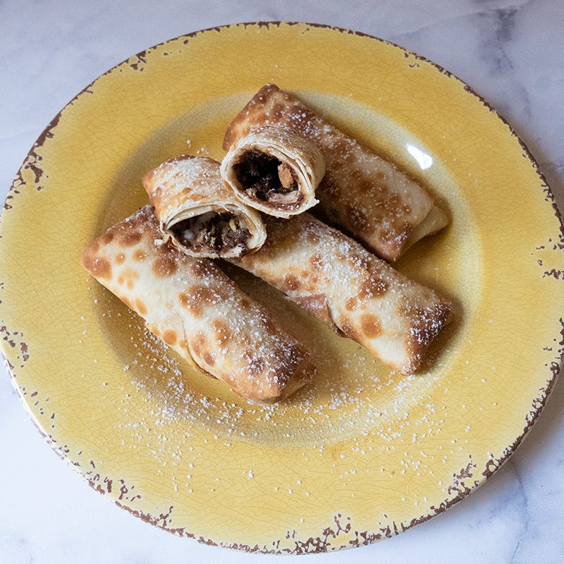 Air fryer s'mores egg rolls