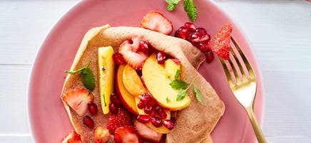 Crêpe d’épeautre et salade de fruits